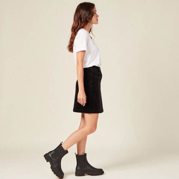 Jupe moulante velours noir femme