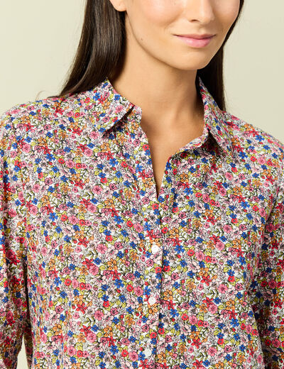 Chemise manches longues multicolore femme
