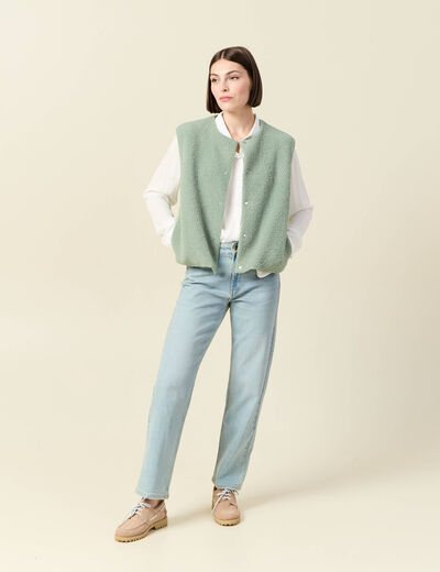 Chemise manches longues fluide blanc femme