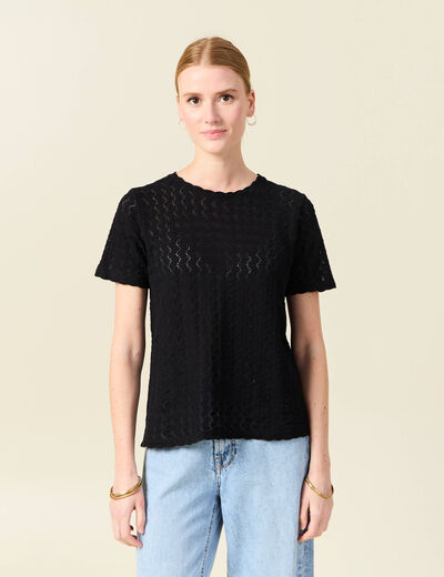 T-shirt manches courtes noir femme