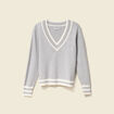 Pull manches longues gris clair femme