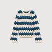 Pull ajour&eacute; coton manches longues ecru femme
