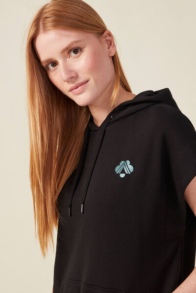 Sweat capuche éco-responsable noir femme