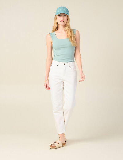 Débardeur bretelles larges vert pastel femme