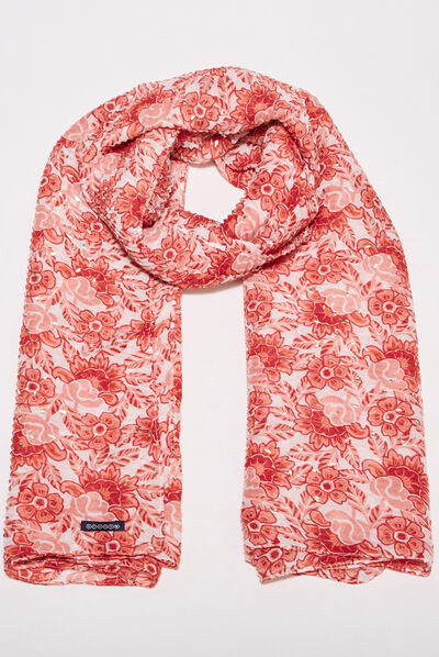 Foulard rose poudrée femme