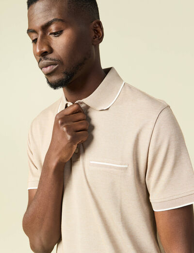 Polo manches courtes taupe homme