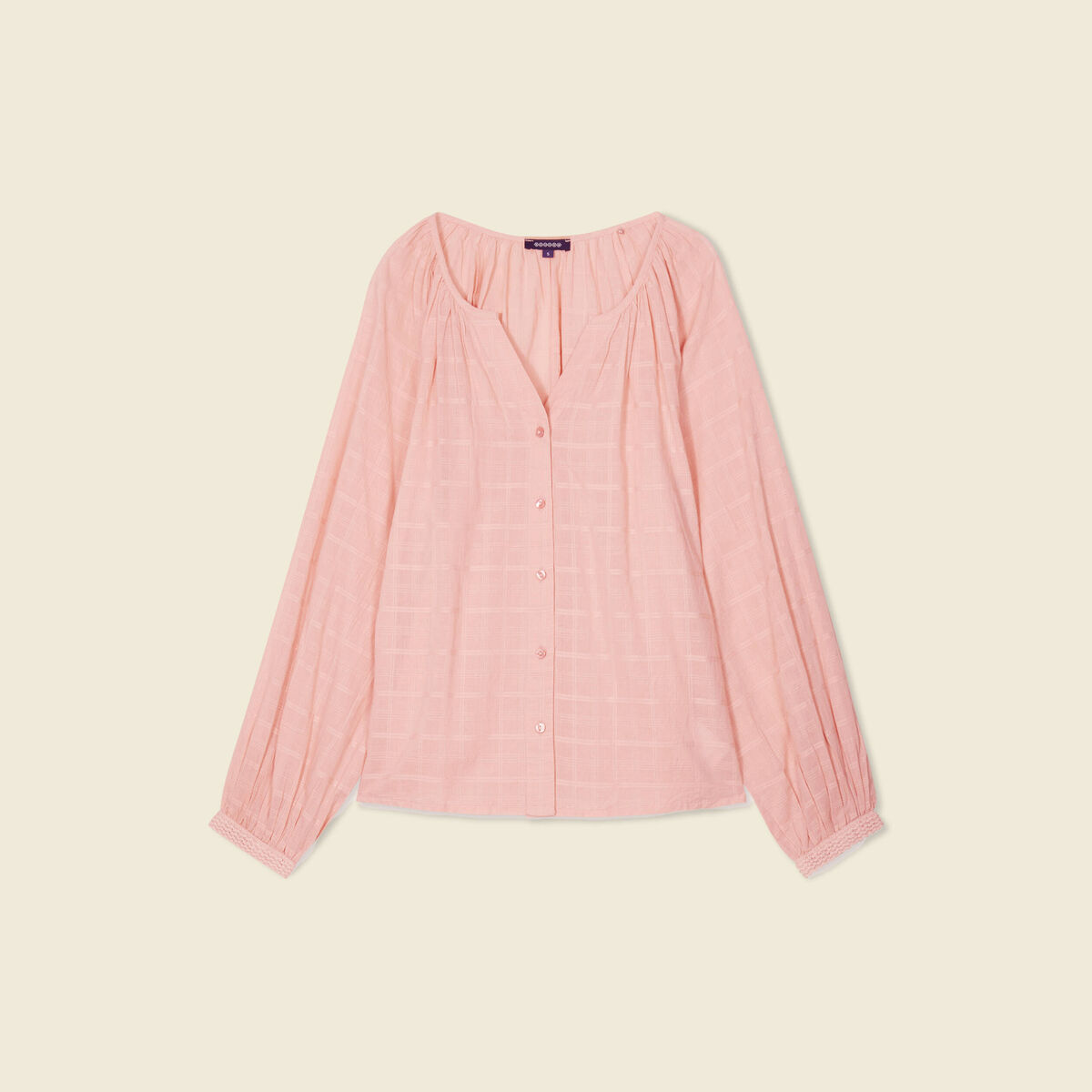 Blouse manches longues rose femme