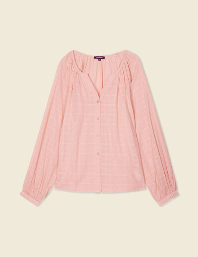 Blouse manches longues rose femme