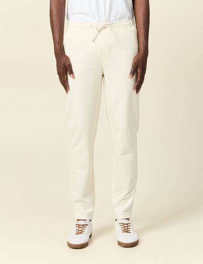 Pantalon chino jogger ecru homme