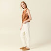 Gilet sans manches doublé camel femme
