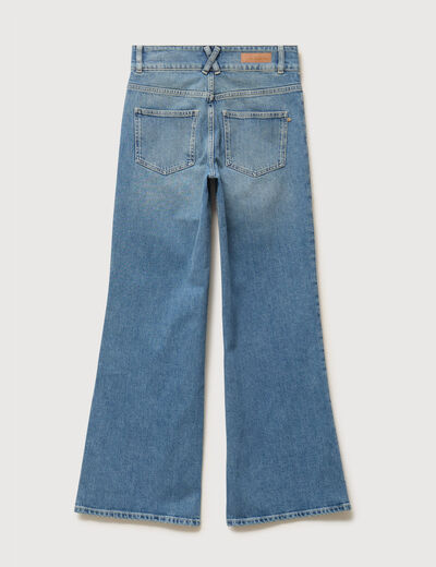 Jeans bootcut taille haute denim used femme