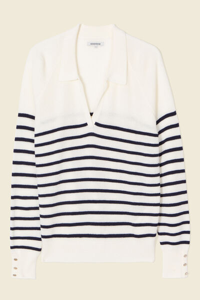 Pull manches longues bleu marine femme