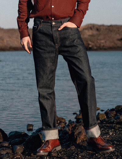 Jeans regular 5 poches denim brut clean homme
