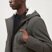 Parka courte &agrave; capuche vert kaki homme