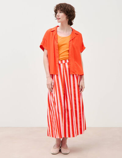 D&eacute;bardeur cintr&eacute; d&eacute;collet&eacute; sans manches orange clair femme