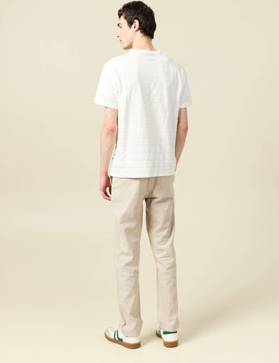 T-shirt en coton ecru homme