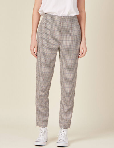 Pantalon carotte bleu marine femme