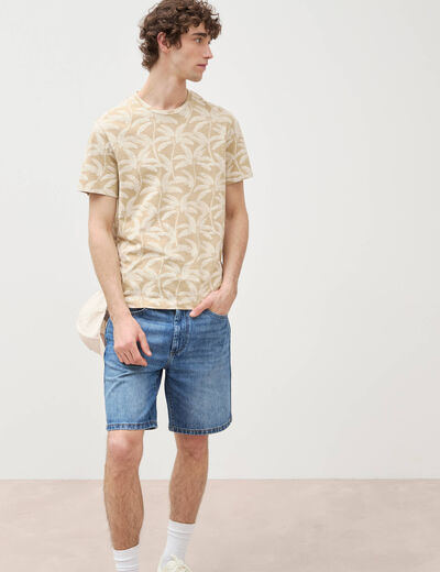 T-shirt manches courtes beige moyen homme