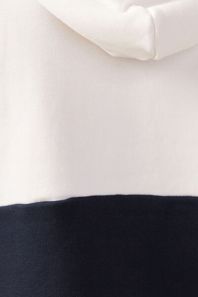 Sweat à capuche 1 poche ecru homme