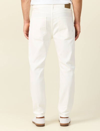 Jeans straight taille tapered denim blanc homme