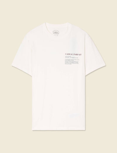 T-shirt manches courtes ecru homme