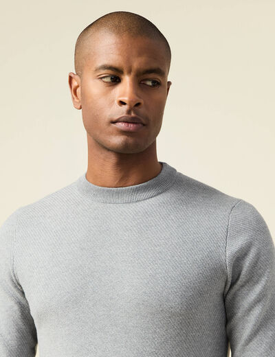 Pull manches longues gris homme