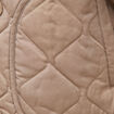 Veste oversize manches longues doubl&eacute;e taupe femme