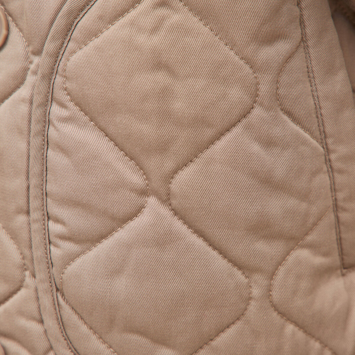 Veste oversize manches longues doubl&eacute;e taupe femme