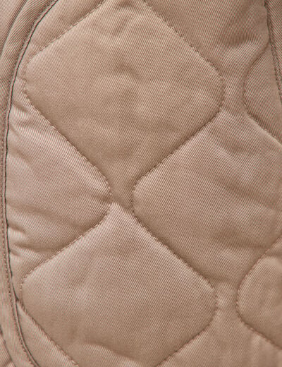 Veste oversize manches longues doubl&eacute;e taupe femme