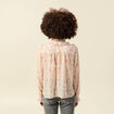 Blouse oversize col v manches longues blanc femme