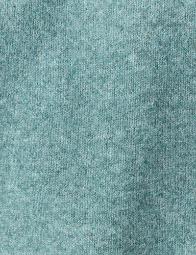 Pull manches longues col rond vert foncé homme