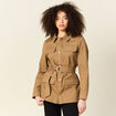 Veste saharienne cintrée vert kaki femme