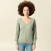 Pull manches longues vert kaki femme