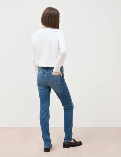 Jeans slim taille haute denim stone femme