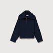 Pull droit manches longues bleu marine femme