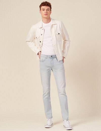 Jeans slim éco-responsable denim snow bleach homme
