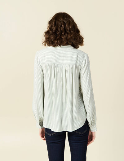 Blouse manches longues vert olive femme
