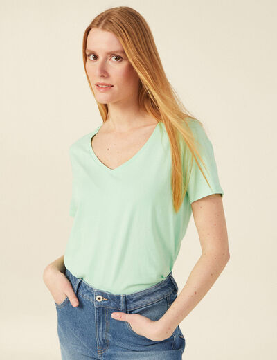 T-shirt éco-responsable vert fluo femme