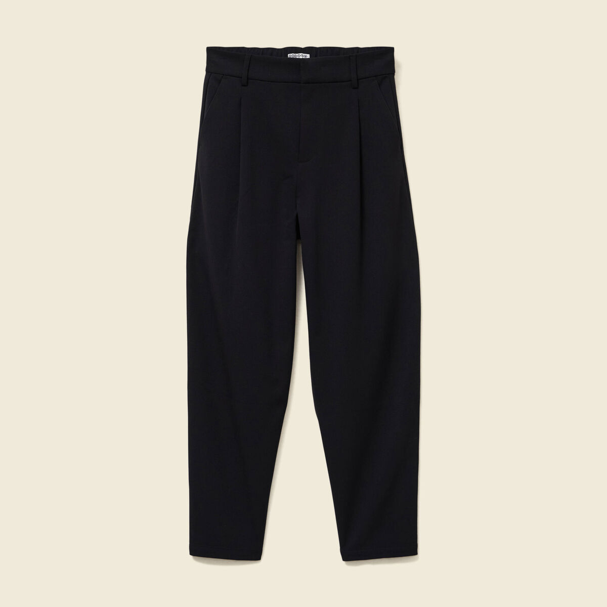 Pantalon slouchy taille haute 7/8&egrave;me noir femme