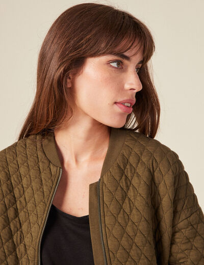 Gilet bomber matelassé vert kaki femme
