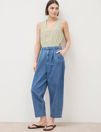 Jeans slouchy taille haute denim used femme