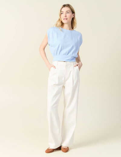 T-shirt manches courtes bleu femme