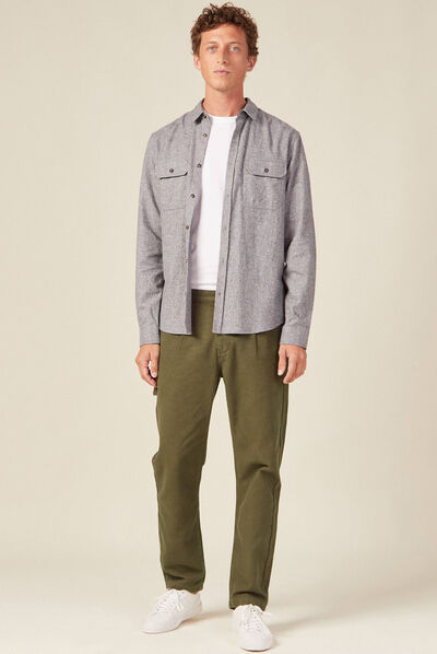 Chemise manches longues ecru homme