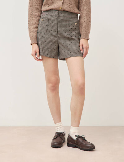 Short taille haute gris femme
