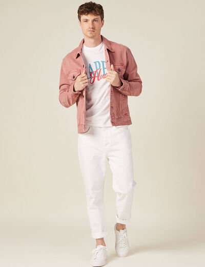 T-shirt manches courtes ecru homme