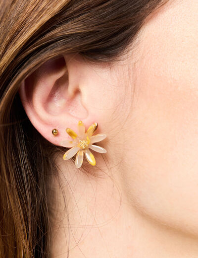 Boucles d'oreilles clous jaune femme