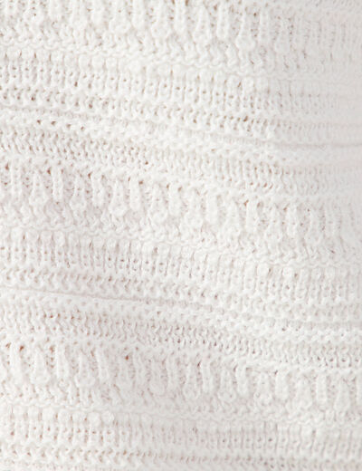 Gilet manches courtes ecru femme