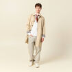 Polo manches longues en coton ecru homme