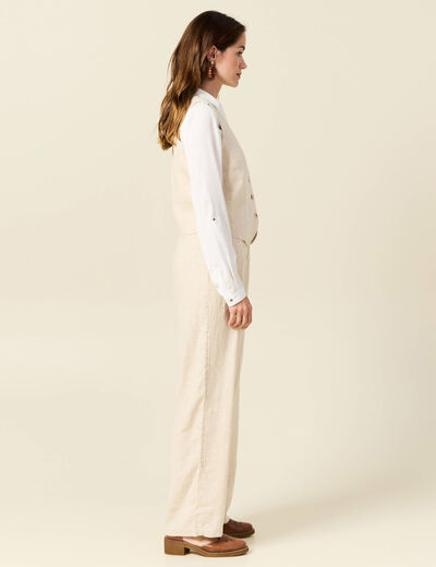 Gilet ajust&eacute; sans manches doubl&eacute; sable femme