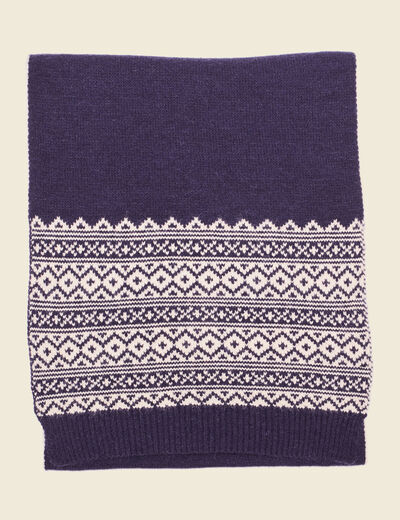 Écharpe tricotée bleu marine homme